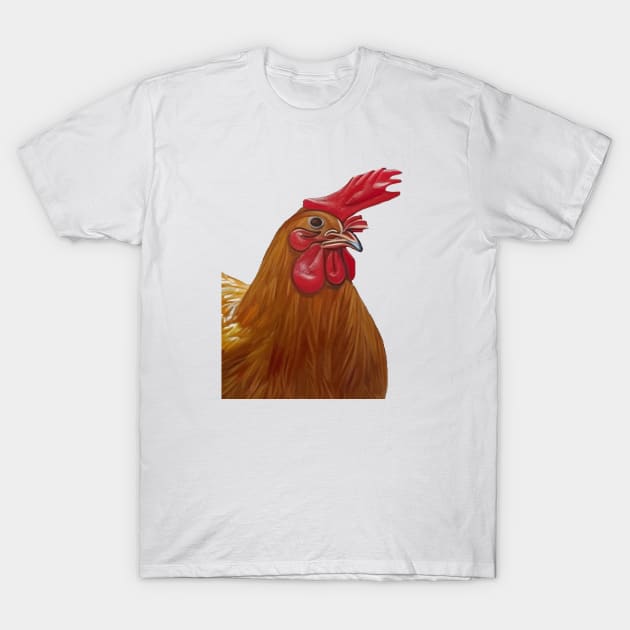 Farmyard Hen Chicken Lady Hen Cut Out T-Shirt by taiche